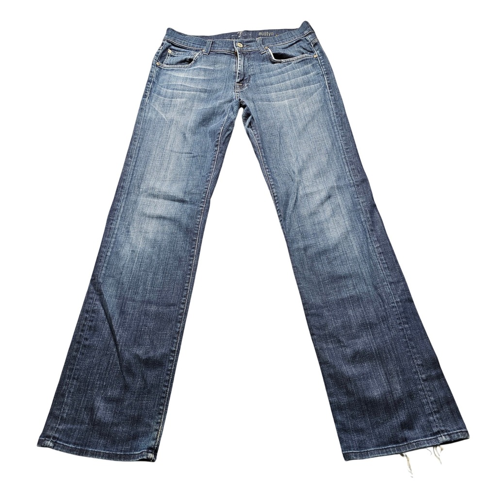 7 For All Mankind Austyn Relaxed Straight Jeans Mens 31 Blue Medium Wash Denim